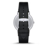 Emporio Armani Kappa Analog Quartz Black Dial Black Leather Strap Watch For Men - AR11013