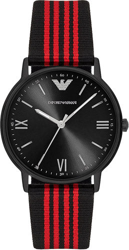 Emporio Armani Kappa Black Dial Two Tone NATO Strap Watch For Men - AR11015 Buy Now By Emporio Armani
