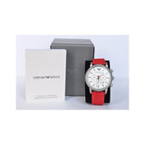 Emporio Armani Luigi Chronograph White Dial Red Rubber Strap Watch For Men - AR11021 Buy Now By Emporio Armani