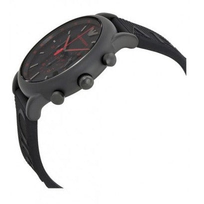 Emporio Armani Luigi Chronograph Black Dial Black Rubber Strap Watch For Men - AR11024 Buy Now By Emporio Armani