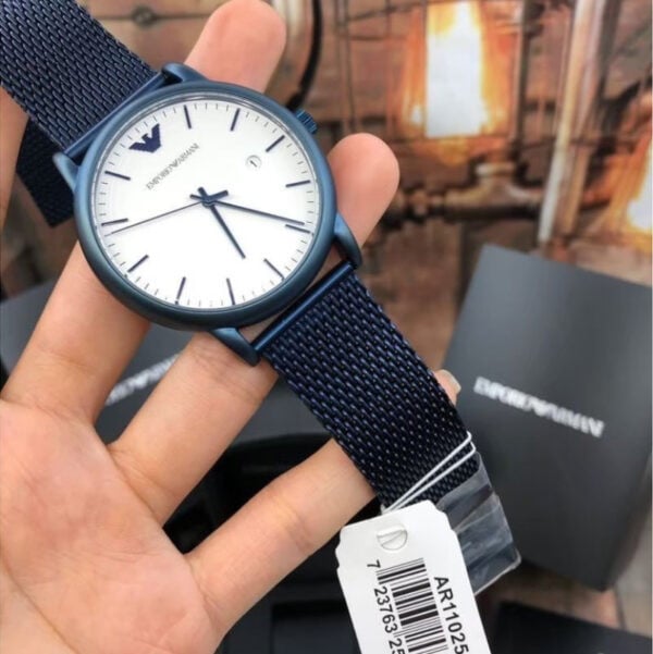 Emporio Armani Luigi Quartz White Dial Blue Mesh Bracelet Watch For Men - AR11025 Buy Now By Emporio Armani