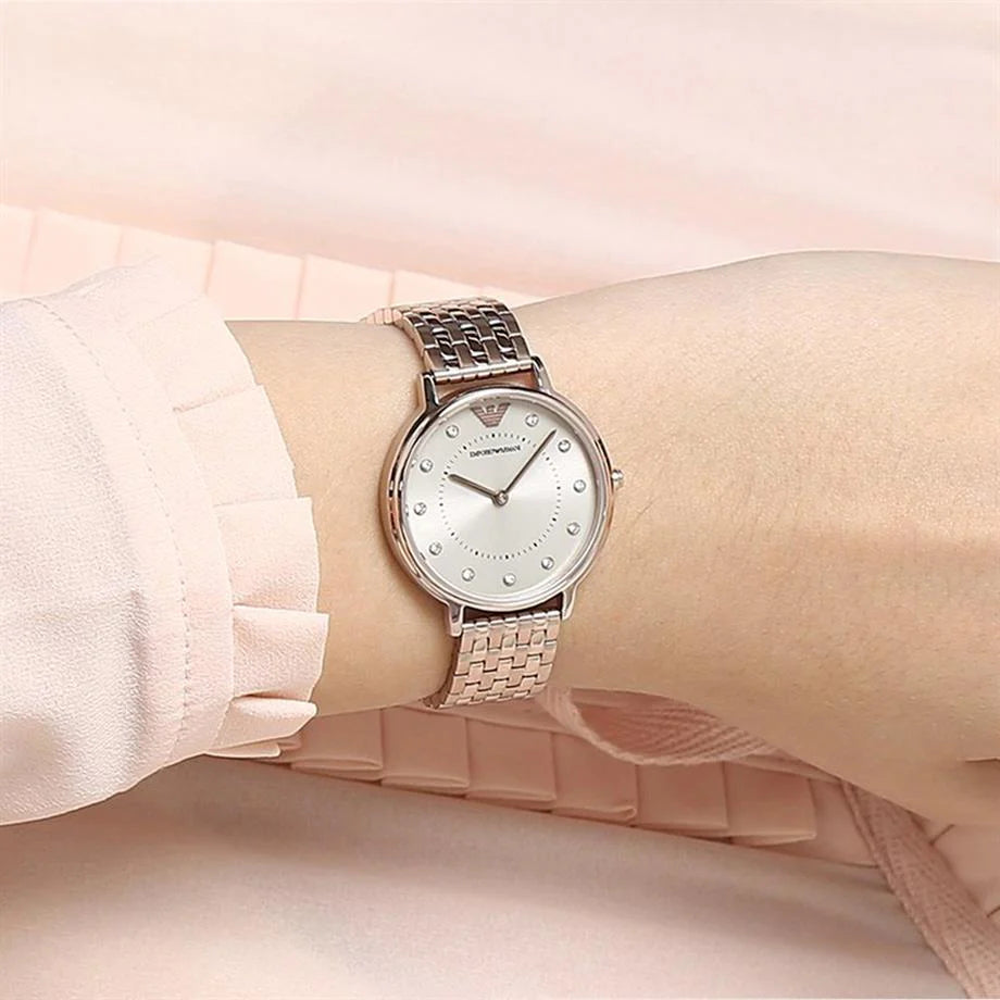 Emporio Armani Dress Quartz Rose Gold Dial Rose Gold Steel Strap Watch For Women - AR11062 Buy Now By Emporio Armani