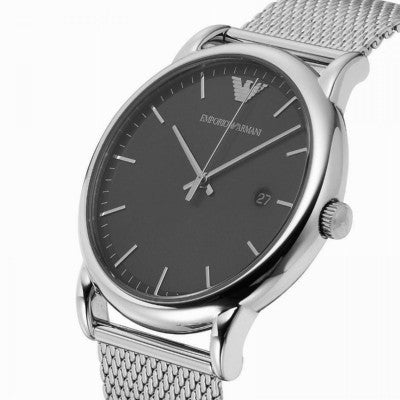 Emporio Armani Luigi Quartz Grey Dial Silver Mesh Bracelet Watch For Men - AR11069 Buy Now By Emporio Armani