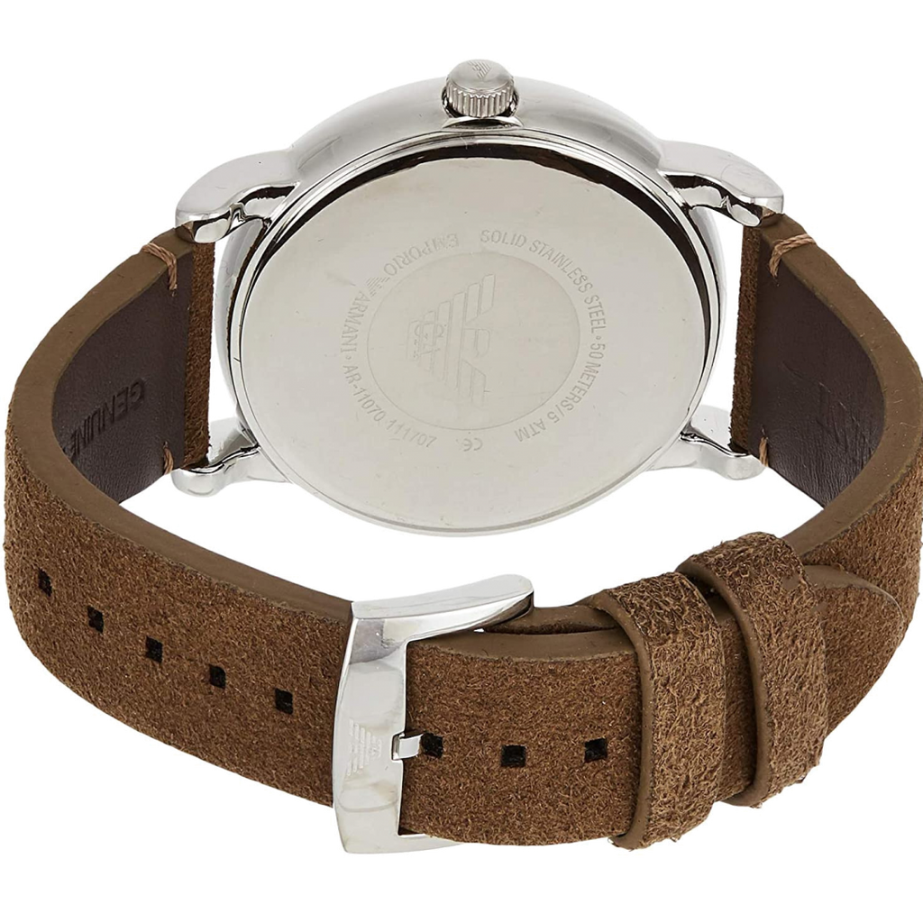 Emporio Armani Luigi Quartz Gray Dial Brown Leather Strap Watch For Men - AR11070 Buy Now By Emporio Armani