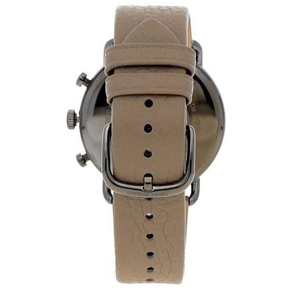 Emporio Armani Aviator Chronograph Quartz Grey Dial Beige Leather Strap Watch For Men - AR11107 Buy Now By Emporio Armani