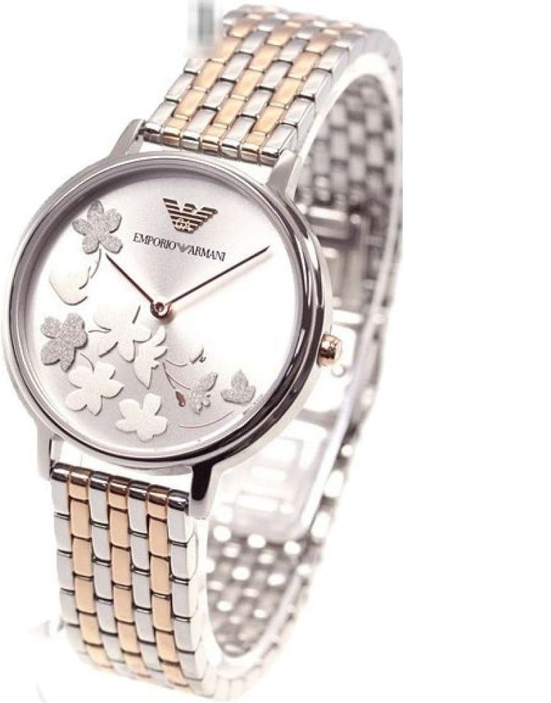 Emporio Armani Silver Sunray Dial Two Tone Steel Strap Watch For Women - AR11113 Buy Now By Emporio Armani