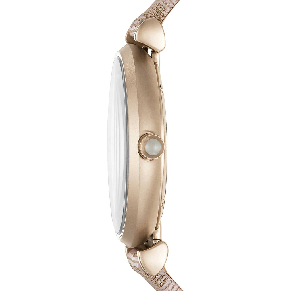 Emporio Armani Gianni T Bar Analog Silver Dial Beige Leather Strap Watch For Women - AR11127 Buy Now By Emporio Armani