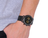 Emporio Armani Aviator Black Dial Black Mesh Bracelet Watch For Men - AR11142 Buy Now By Emporio Armani
