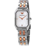 Emporio Armani Gianni T Bar Mother of Pearl Dial Two Tone Steel Strap Watch For Women - AR11146 Buy Now By Emporio Armani