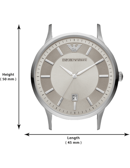 Emporio Armani Renato Quartz Silver Dial Brown Leather Strap Watch For Men - AR11185 Buy Now By Emporio Armani