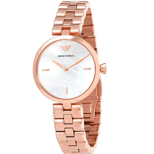 Emporio Armani Arianna Analog Mother of Pearl Dial Rose Gold Steel Strap Watch For Women - AR11196 Buy Now By Emporio Armani