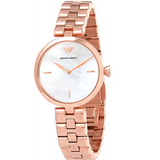 Emporio Armani Arianna Analog Mother of Pearl Dial Rose Gold Steel Strap Watch For Women - AR11196 Buy Now By Emporio Armani