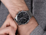 Emporio Armani Giovanni Chronograph Black Dial Silver Steel Strap Watch For Men - AR11208 Buy Now By Emporio Armani