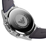 Emporio Armani Renato Chronograph Blue Dial Black Leather Strap Watch For Men - AR11216 Buy Now By Emporio Armani