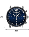 Emporio Armani Aviator Chronograph Blue Dial Silver Steel Strap Watch For Men - AR11238 Buy Now By Emporio Armani