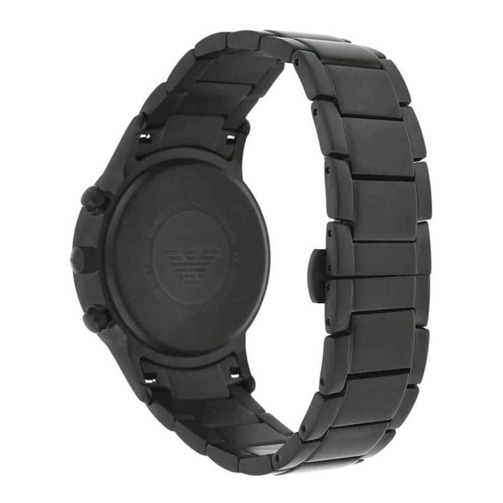 Emporio Armani Renato Chronograph Mother of Pearl Black Dial Black Steel Strap Watch For Men - AR11275 Buy Now By Emporio Armani