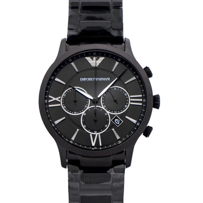 Emporio Armani Giovanni Chronograph Black Dial Black Steel Strap Watch For Men - AR11349 Buy Now By Emporio Armani