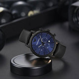 Emporio Armani Luigi Analog Blue Dial Black Leather Strap Watch For Men - AR11351 Buy Now By Emporio Armani