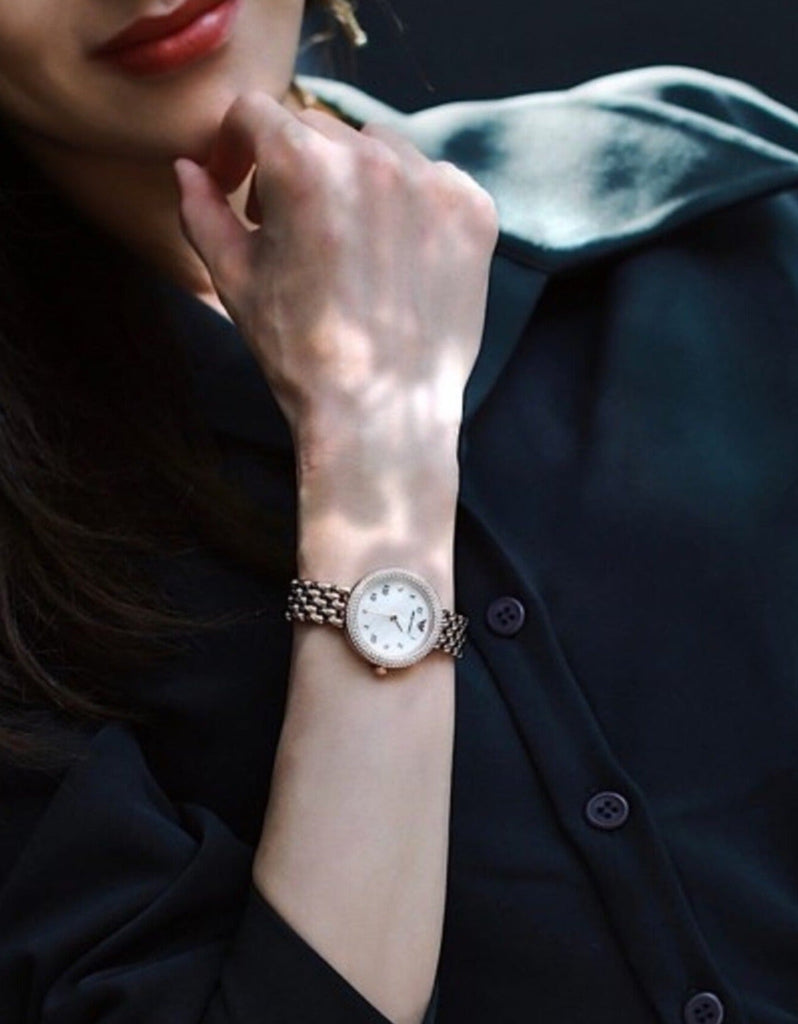 Emporio Armani Rosa Quartz Mother of Pearl White Dial Rose Gold Steel Strap Watch For Women - AR11355 Buy Now By Emporio Armani