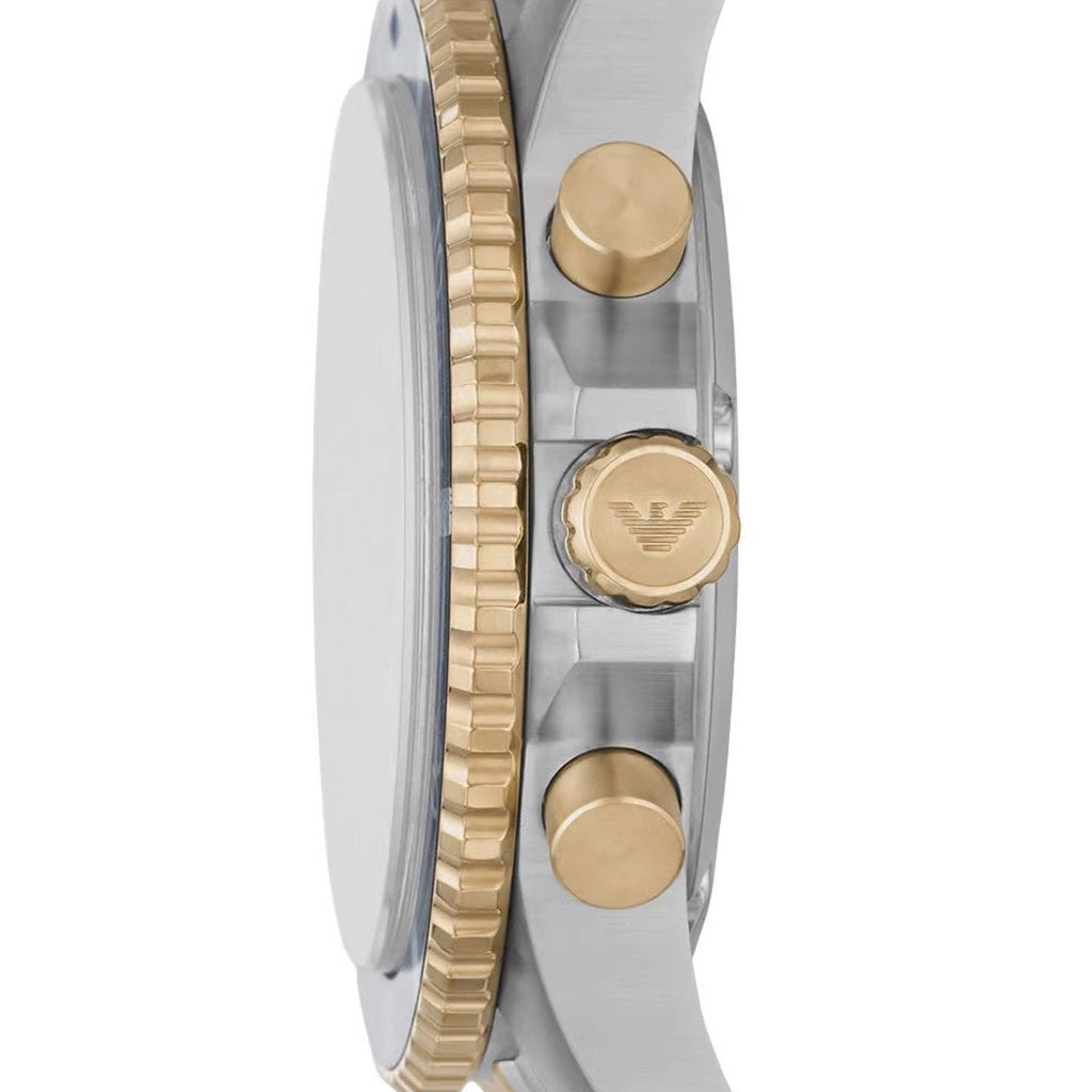 Emporio Armani Mario Chronograph Blue Dial Two Tone Steel Strap Watch For Men - AR11362 Buy Now By Emporio Armani