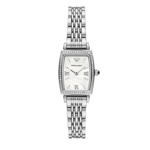 Emporio Armani Gianni T-Bar Quartz White Dial Silver Steel Strap Watch For Women - AR11405 Buy Now By Emporio Armani