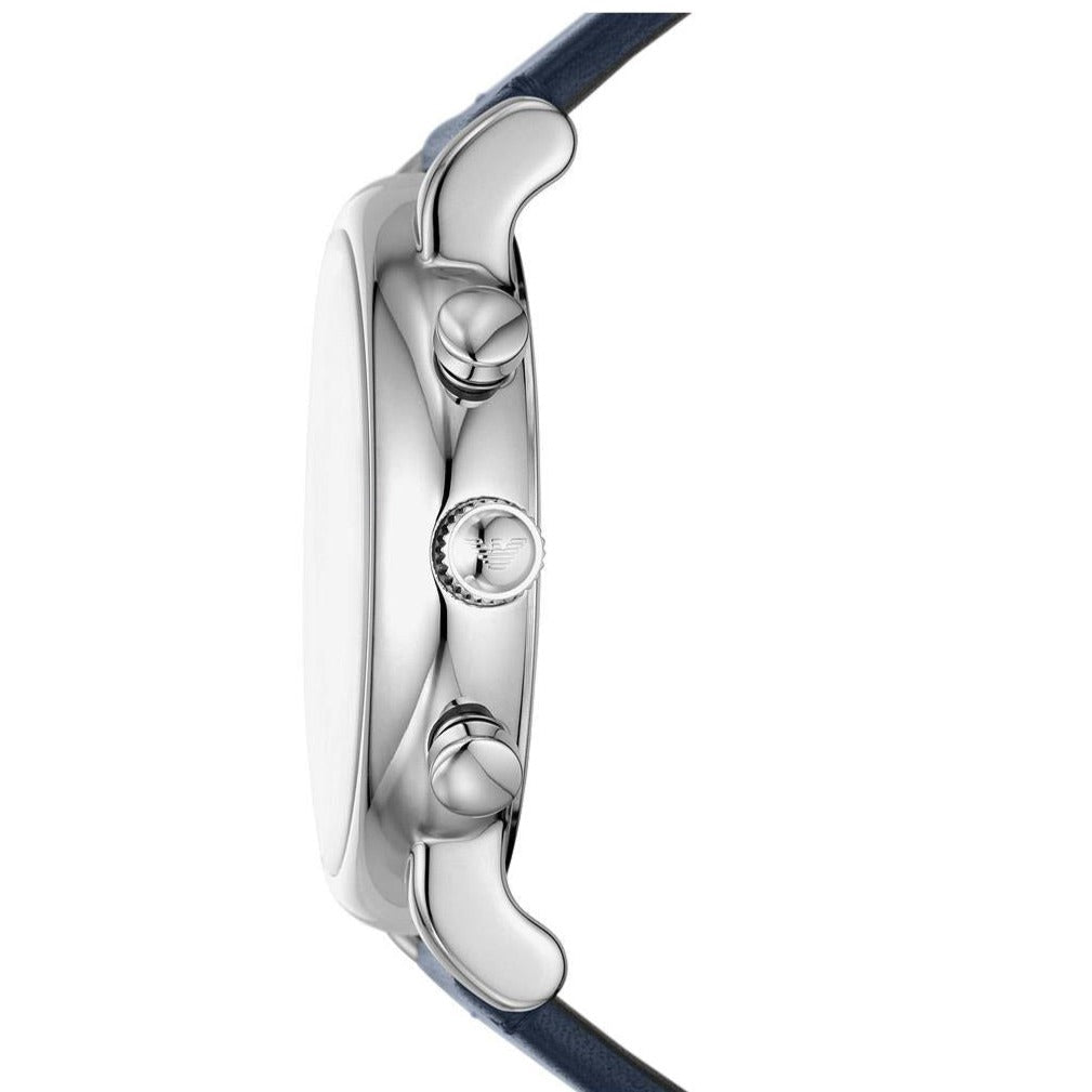 Emporio Armani Luigi Chronograph Blue Dial Blue Leather Strap Watch For Men - AR11451 Buy Now By Emporio Armani