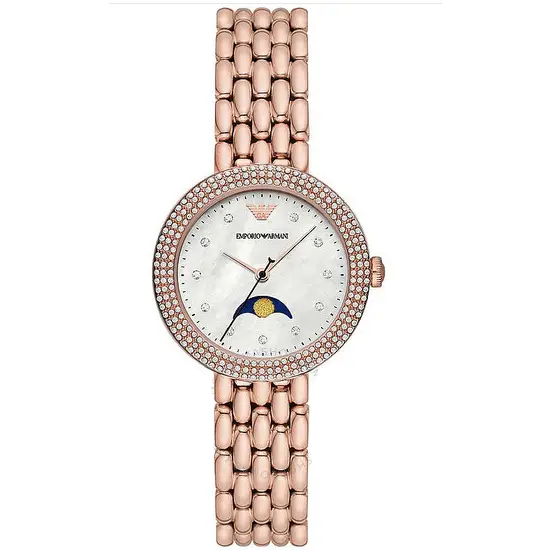 Emporio Armani Rosa Mother of Pearl Dial Rose Gold Steel Strap Watch For Women - AR11462 Buy Now By Emporio Armani