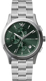 Emporio Armani Paolo Chronograph Green Dial Silver Steel Strap Watch For Men - AR11529 Buy Now By Emporio Armani