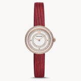 Emporio Armani Two-Hand Analog White Dial Red Leather Strap Watch For Women - AR11532 Buy Now By Emporio Armani