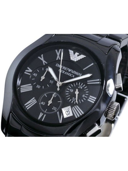 Emporio Armani Valente Chronograph Black Dial Black Ceramic Strap Watch For Men - AR1400 Buy Now By Emporio Armani
