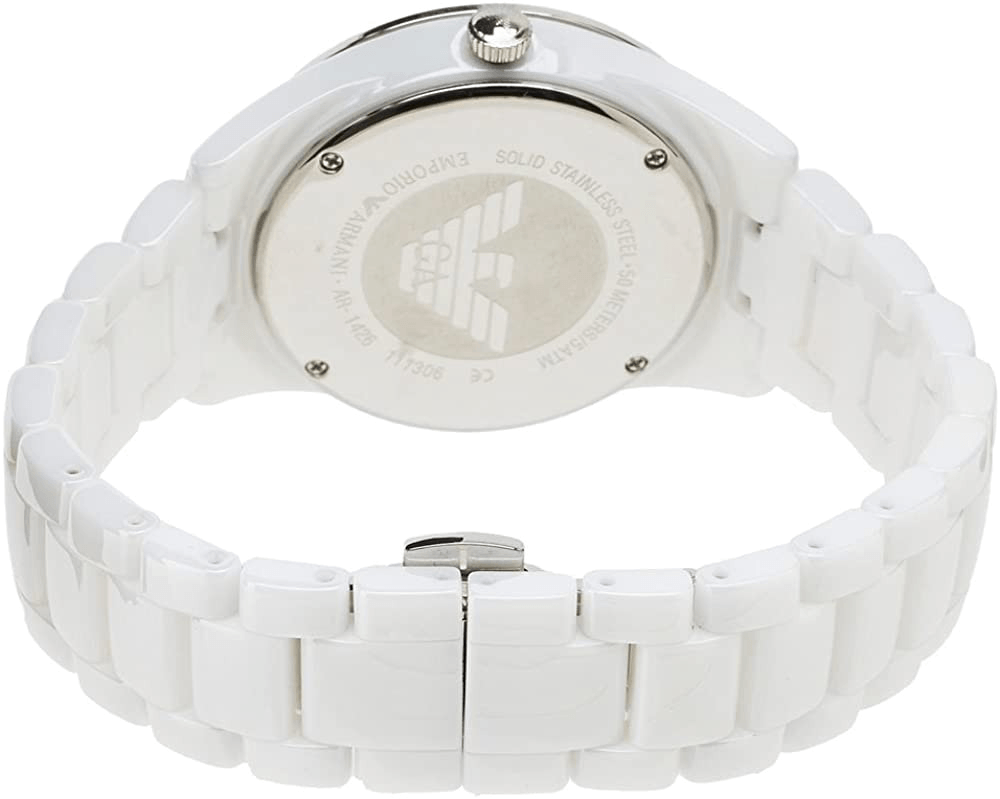 Emporio Armani Ceramica White Mother of Pearl Dial Stainless Steel Strap Watch For Women - AR1426 Buy Now By Emporio Armani