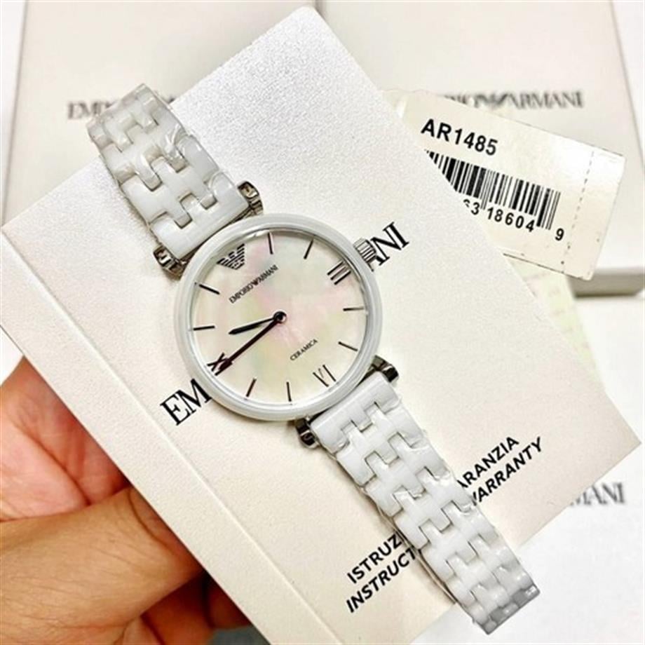 Emporio Armani Giannti T Bar Quartz Mother of Pearl Dial White Steel Strap Watch For Women - AR1485 Buy Now By Emporio Armani
