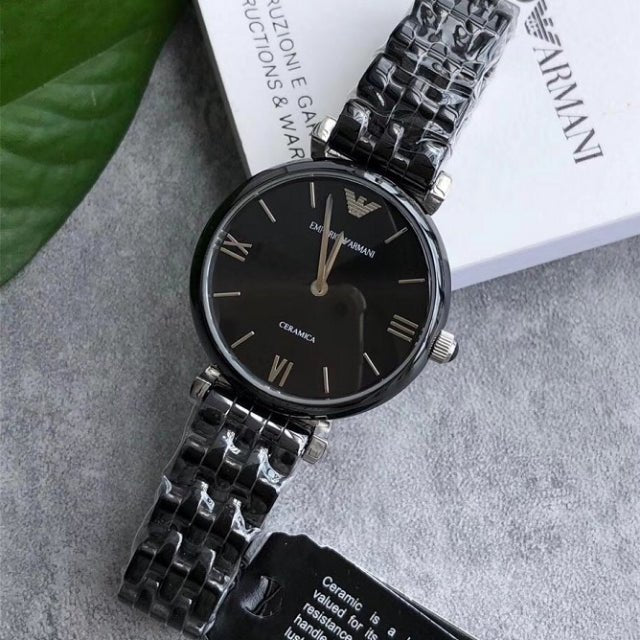 Emporio Armani Ceramica Black Dial Black Ceramic Strap Watch For Women - AR1487 Buy Now By Emporio Armani