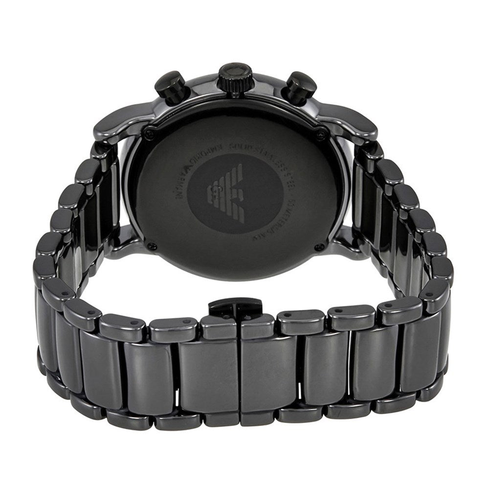 Emporio Armani Luigi Ceramic Chronograph Black Dial Black Strap Watch For Men - AR1509 Buy Now By Emporio Armani