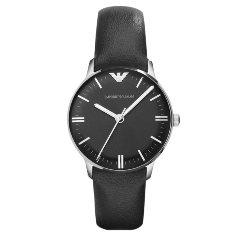 Emporio Armani Classic Quartz Black Dial Black Leather Strap Watch For Women - AR1600 Buy Now By Emporio Armani