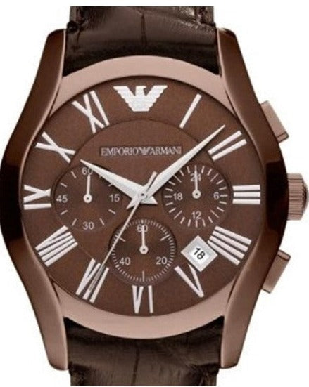 Emporio Armani Valente Classic Brown Dial Brown Leather Strap Watch For Men - AR1609 Buy Now By Emporio Armani