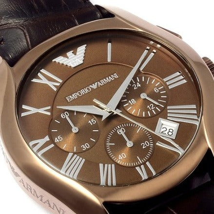Emporio Armani Valente Classic Brown Dial Brown Leather Strap Watch For Men - AR1609 Buy Now By Emporio Armani