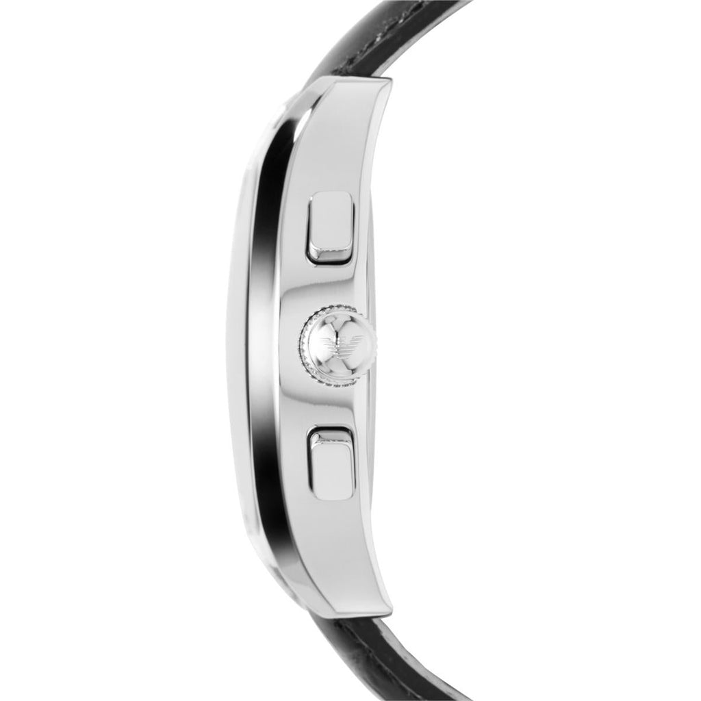 Emporio Armani Valente Chronograph Black Dial Black Leather Strap Watch For Men - AR1633 Buy Now By Emporio Armani