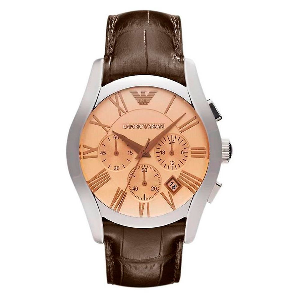 Emporio Armani Valente Chronograph Amber Dial Brown Leather Strap Watch For Men - AR1634 Buy Now By Emporio Armani