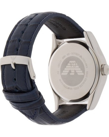Emporio Armani Valente Quartz Silver Dial Grey Leather Strap Watch For Men - AR1666 Buy Now By Emporio Armani