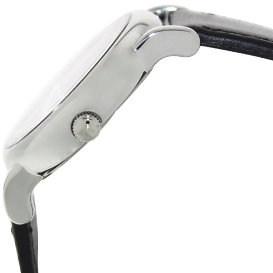 Emporio Armani Retro Analog Quartz Silver Dial Black Leather Strap Watch For Men - AR1674 Buy Now By Emporio Armani