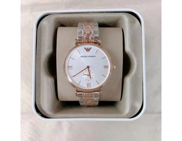 Emporio Armani Retro Silver Dial Two Tone Steel Strap Watch For Men - AR1677 Buy Now By Emporio Armani