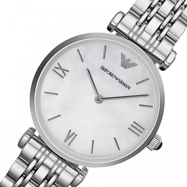 Emporio Armani Classic Quartz Mother of Pearl Dial Silver Steel Strap Watch For Women - AR1602 Buy Now By Emporio Armani