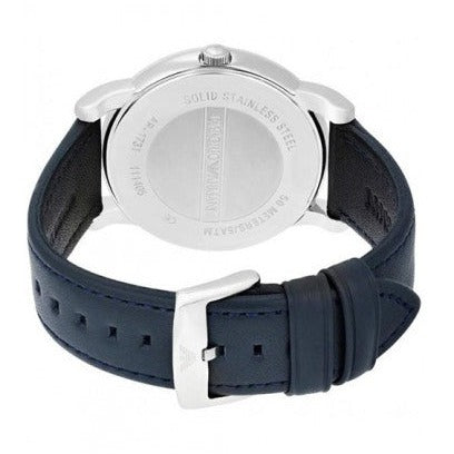 Emporio Armani Classic Quartz Blue Dial Black Leather Strap Watch For Men - AR1731 Buy Now By Emporio Armani