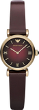 Emporio Armani Gianni T Bar Burgundy Dial Burgundy Leather Strap Watch For Women - AR1758 Buy Now By Emporio Armani