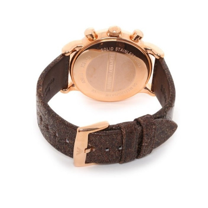 Emporio Armani Classic Chronograph White Dial Brown Leather Strap Watch For Men - AR1809 Buy Now By Emporio Armani