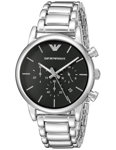 Emporio Armani Chronograph Black Dial Silver Steel Strap Watch For Men - AR1853 Buy Now By Emporio Armani