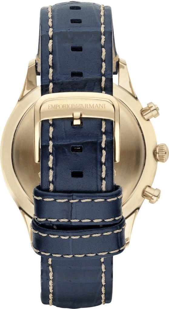 Emporio Armani Chronograph Midnight Blue Dial Blue Leather Strap Watch For Men - AR1862 Buy Now By Emporio Armani