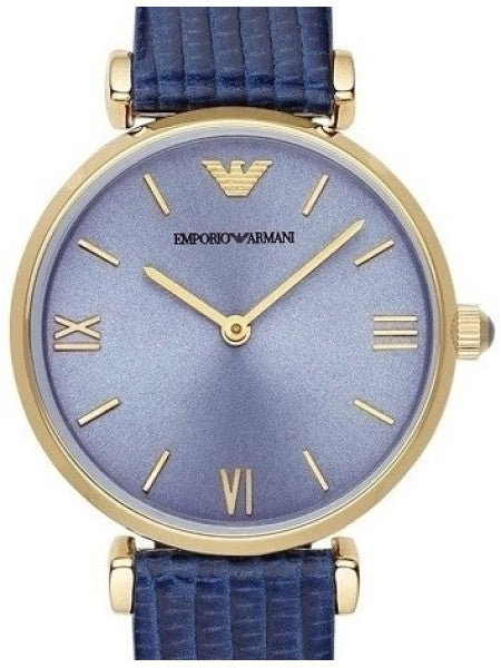 Emporio Armani Gianni T Bar Blue Dial Blue Leather Strap Watch For Women - AR1875 Buy Now By Emporio Armani