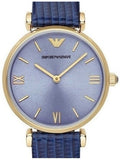 Emporio Armani Gianni T Bar Blue Dial Blue Leather Strap Watch For Women - AR1875 Buy Now By Emporio Armani